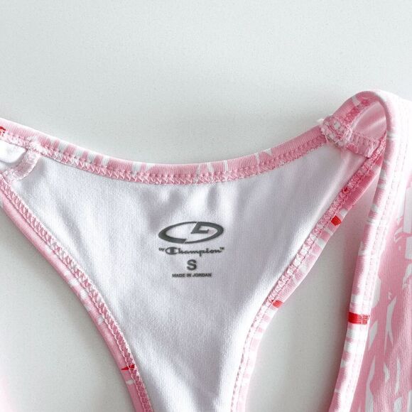 Champion Women's Abstract Activewear Racerback Tank Top Pink White Small - Picture 4 of 7